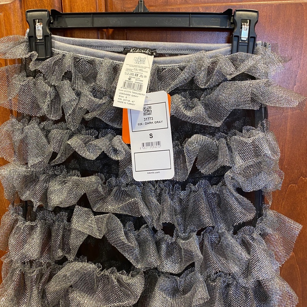 Kikiriki ruffle flared silver pants size S - Picture 4 of 4